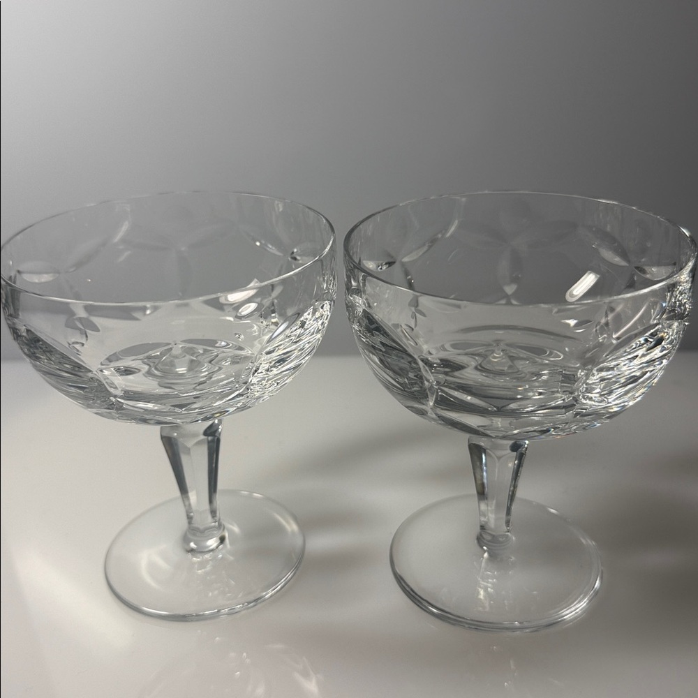 Atlantis “Faro” Crystal-Cut Clear Champagne Glasses - Set of 2
